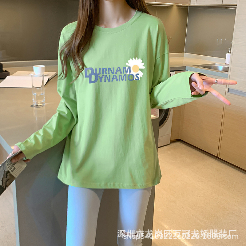 春秋季女装长袖新款女式休闲大码上衣地摊批发长袖t恤打底衫 商品详情图 6