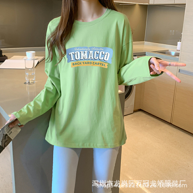 春秋季女装长袖新款女式休闲大码上衣地摊批发长袖t恤打底衫 商品详情图 14