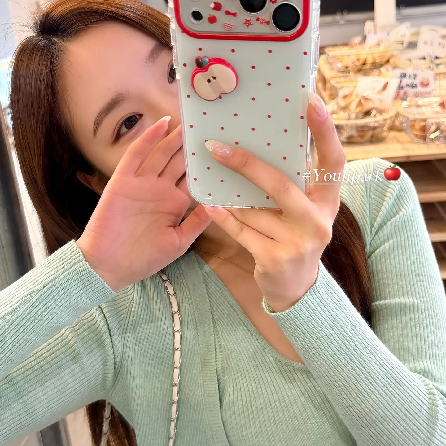 薄荷绿波点适用苹果16PROMAX手机壳iPhone15Plus软壳14双层国产 商品主图