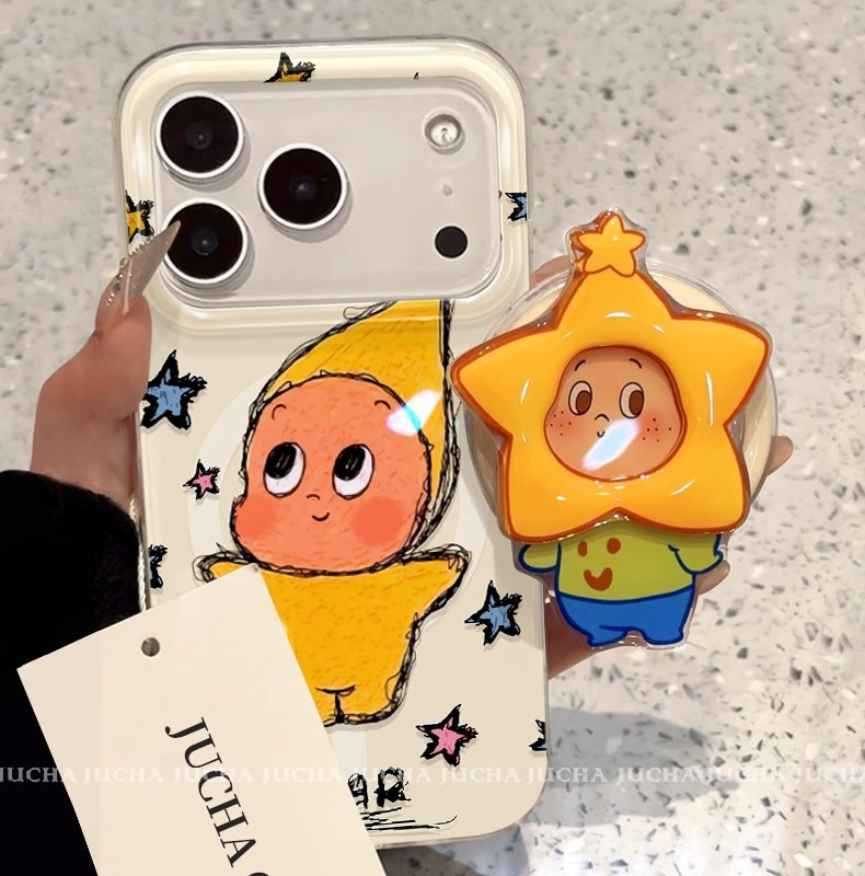 由里公园ins可爱尖尖帽星星人17适用16pro苹果15ProMax手磁吸 商品详情图 1