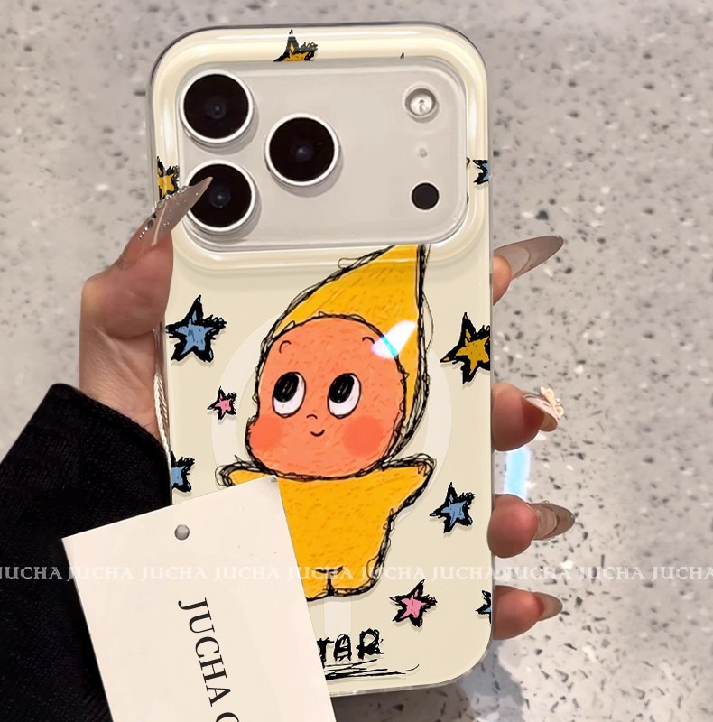 由里公园ins可爱尖尖帽星星人17适用16pro苹果15ProMax手磁吸 商品详情图 3