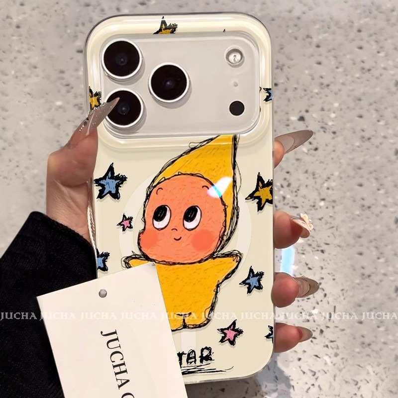 由里公园ins可爱尖尖帽星星人17适用16pro苹果15ProMax手磁吸 商品主图