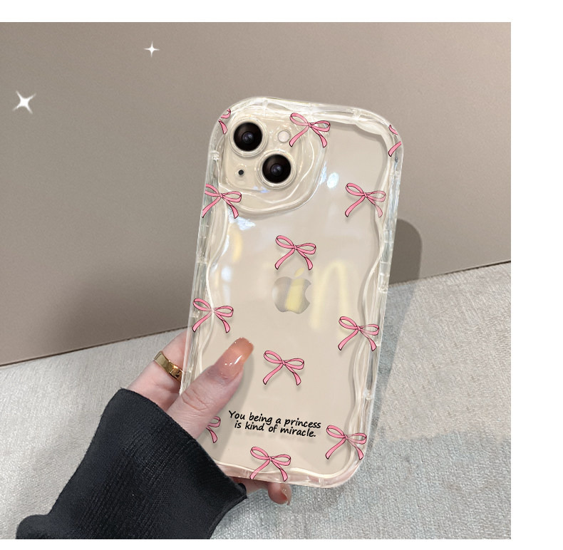 适用苹果17promax手机壳iPhone14、13粉蝴蝶结手链11、12透明硅胶xs 商品详情图 11