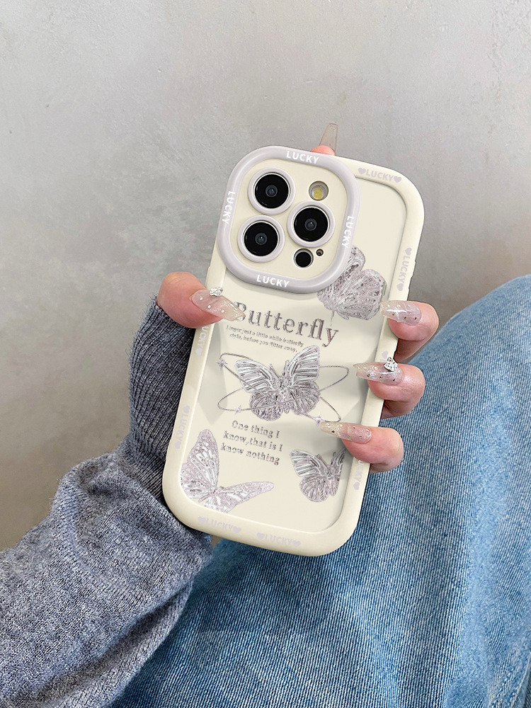 高级感蝴蝶适用苹果17promax手机壳iphone15pro带挂绳14女款13原 商品详情图 6