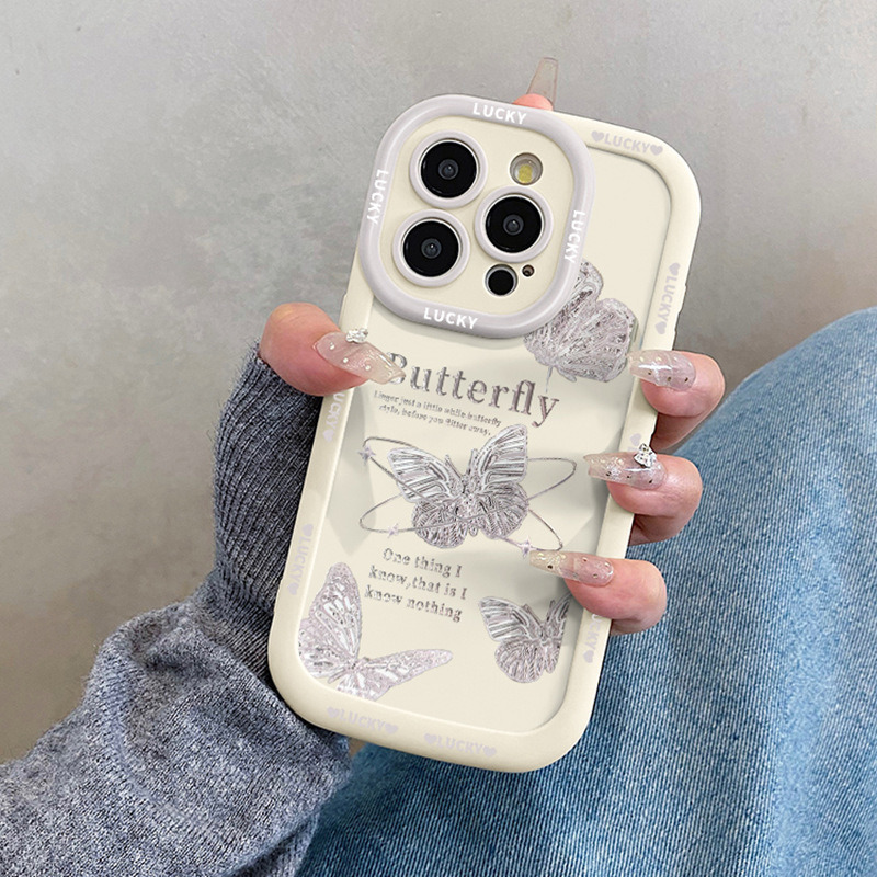 高级感蝴蝶适用苹果17promax手机壳iphone15pro带挂绳14女款13原 商品主图