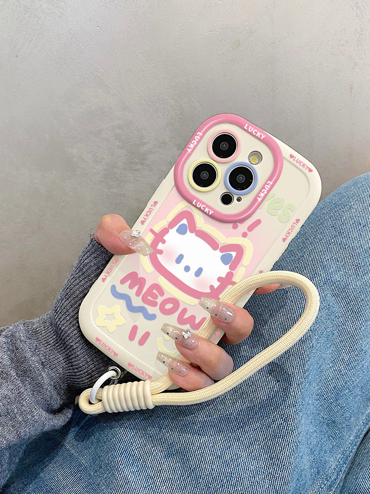 粉色猫咪适用iphone17promax手机壳苹果15新款14plus硅胶iphone13 商品详情图 3