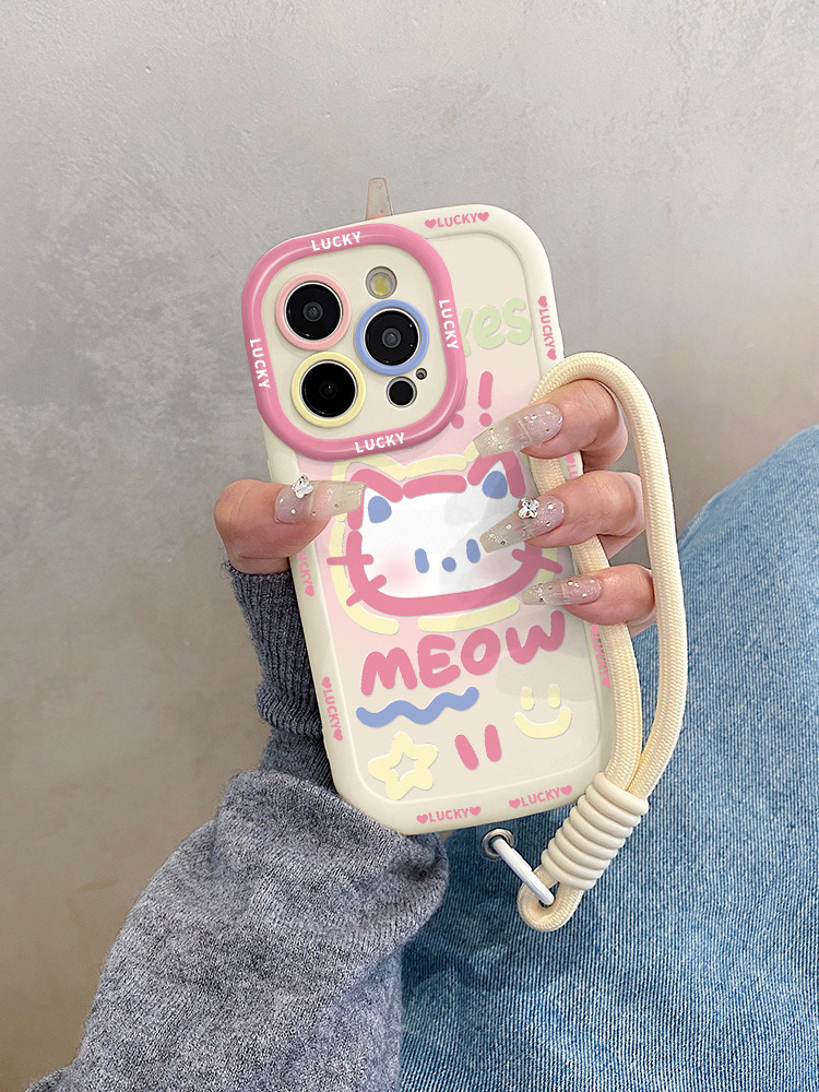 粉色猫咪适用iphone17promax手机壳苹果15新款14plus硅胶iphone13 商品详情图 4