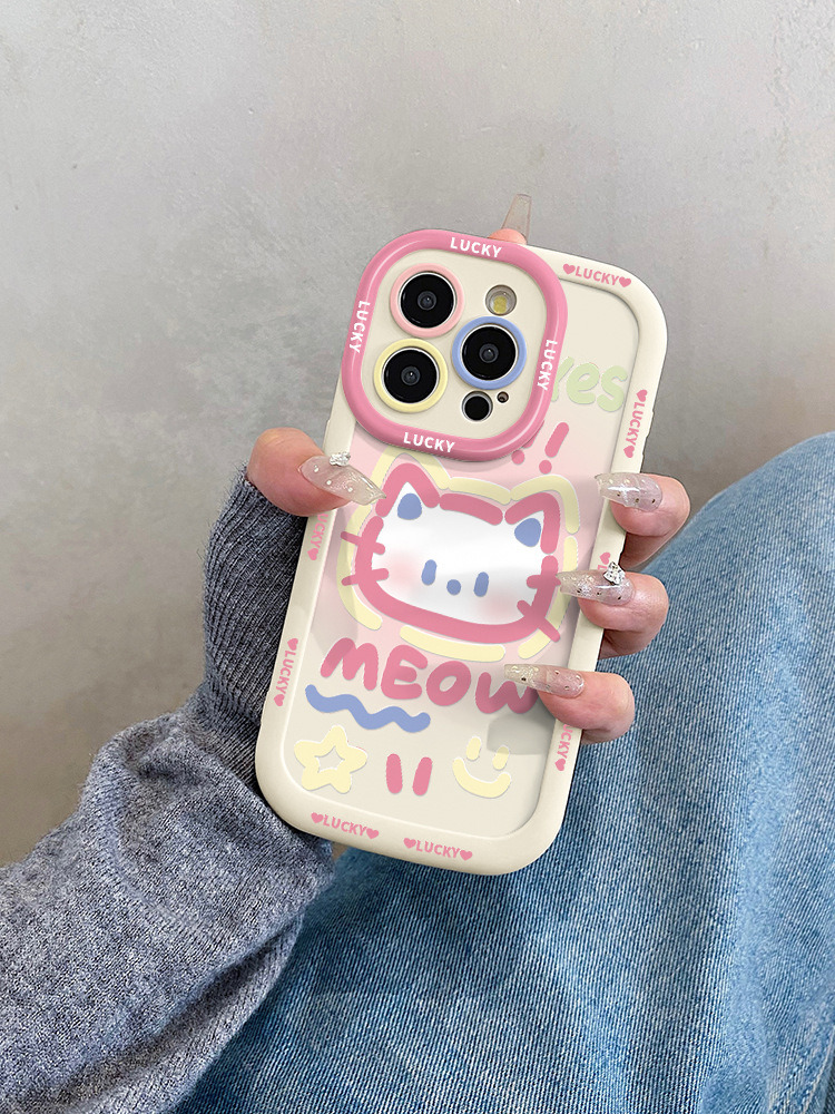 粉色猫咪适用iphone17promax手机壳苹果15新款14plus硅胶iphone13 商品详情图 6