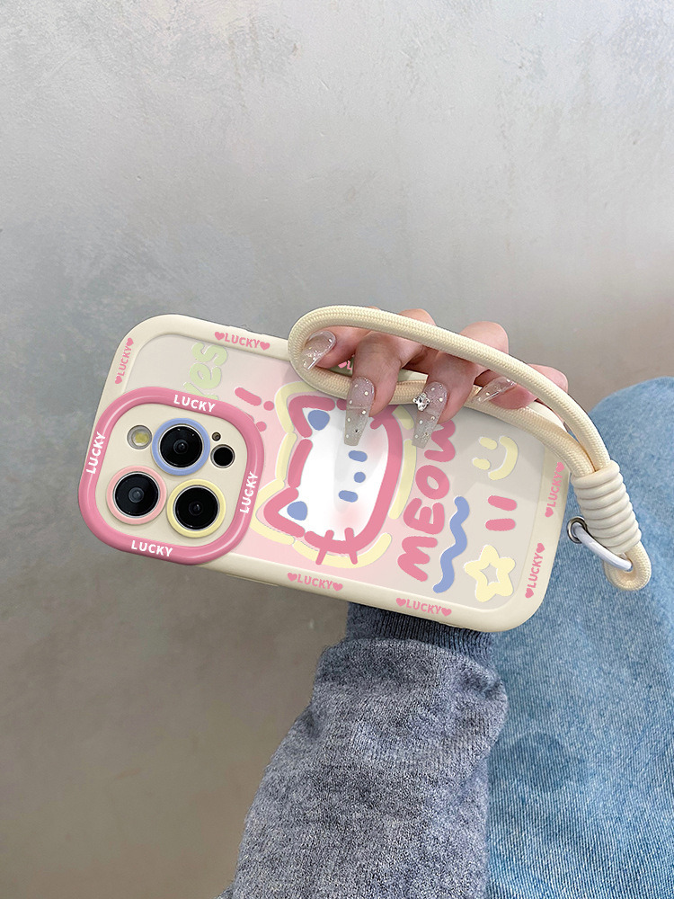 粉色猫咪适用iphone17promax手机壳苹果15新款14plus硅胶iphone13 商品详情图 7