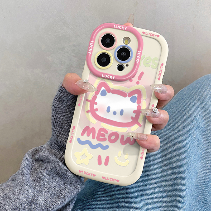 粉色猫咪适用iphone17promax手机壳苹果15新款14plus硅胶iphone13 商品主图