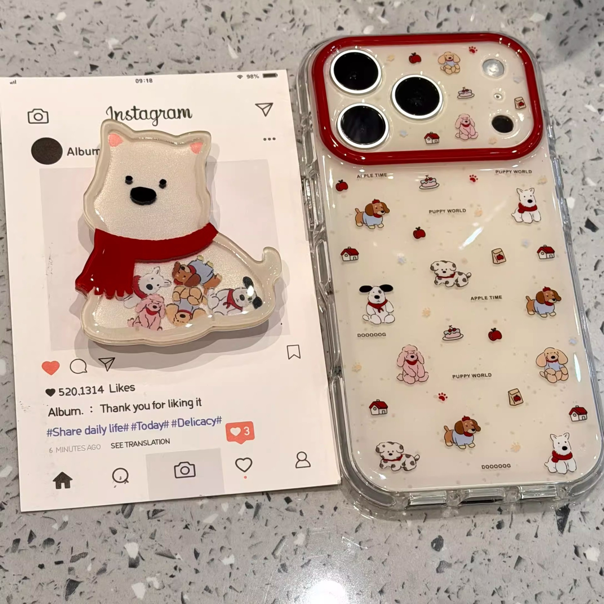 可爱小狗狗适用苹果17promax手机壳iPhone16支架13精孔14硬 商品主图
