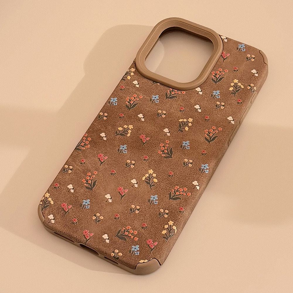 秋冬ins棕色温柔小碎花适用苹果17promax手机壳iphone13新款15pro 商品详情图 8