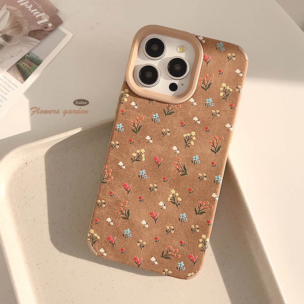 秋冬ins棕色温柔小碎花适用苹果17promax手机壳iphone13新款15pro 商品主图