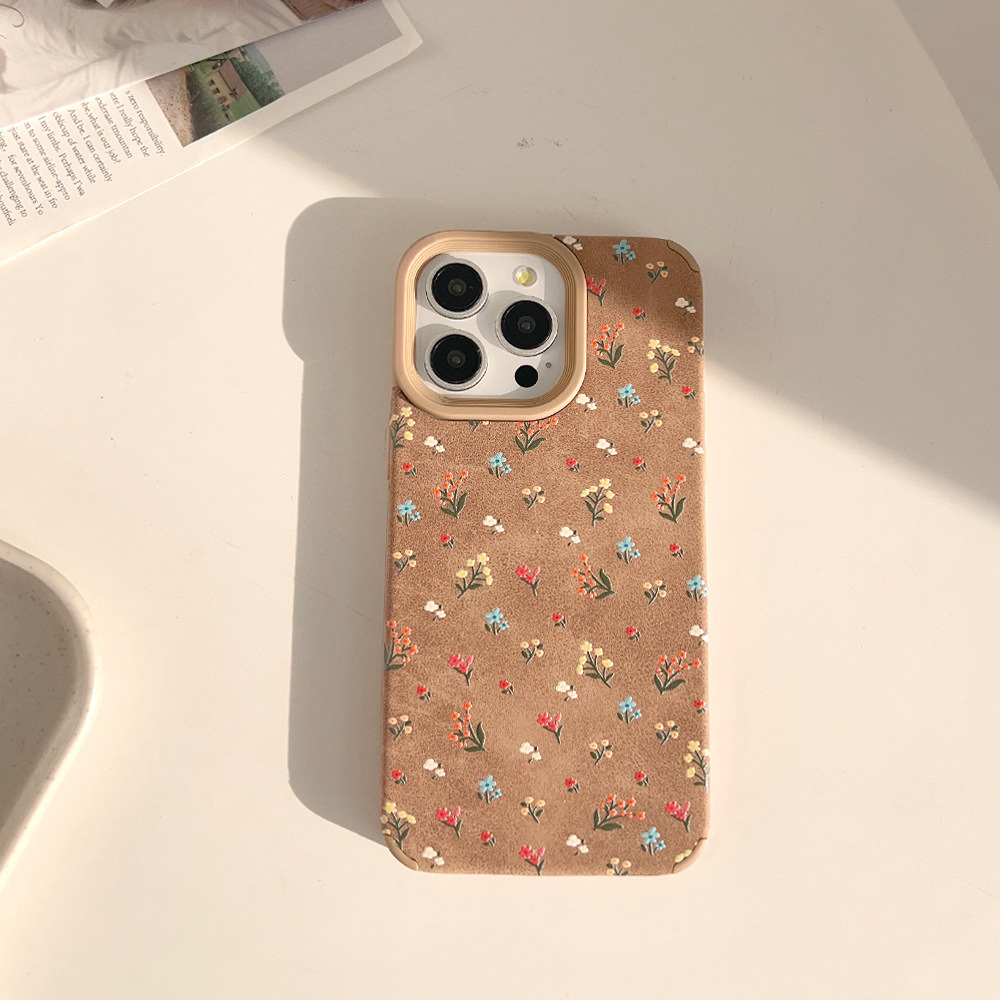 秋冬ins棕色温柔小碎花适用苹果17promax手机壳iphone13新款15pro 商品主图
